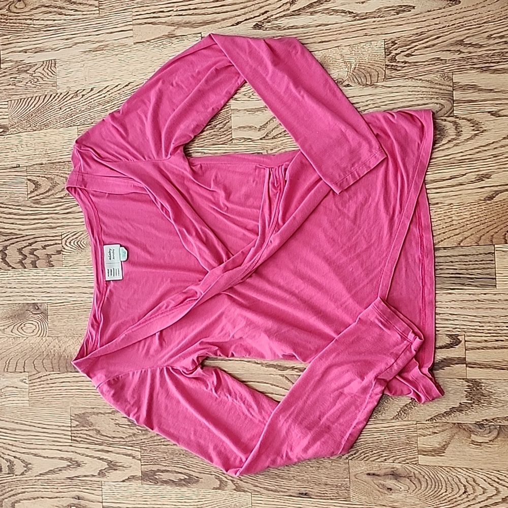 (S) Saturday Sunday By Anthropologie Casual Wrap Style Top Solid Color